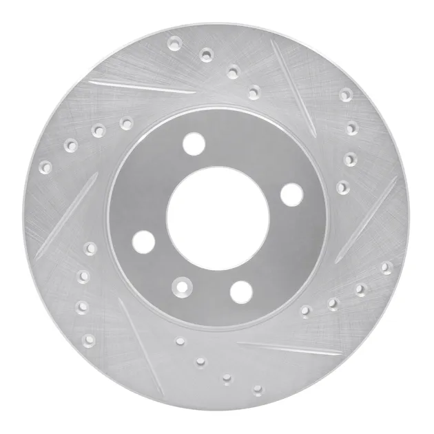 R1 Concepts EDZ-74006R Brake Rotor Drilled and Slotted Silver